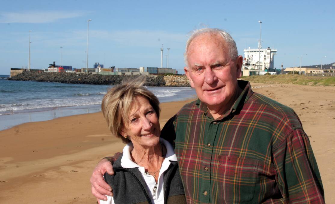 VALE: Ahead of his retirement from public life in 2005, Tony Fletcher and wife Margaret took a stroll along Burnie's West Beach. Tony died on Thursday morning, aged 85.