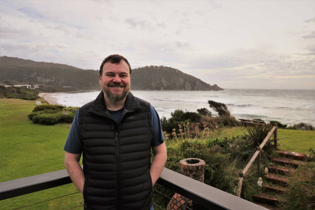 BURROWES' BEACH: Mumbrella founder and author of Media Unmade Tim Burrowes at his Sisters Beach home. Picture: Sandy Powell 