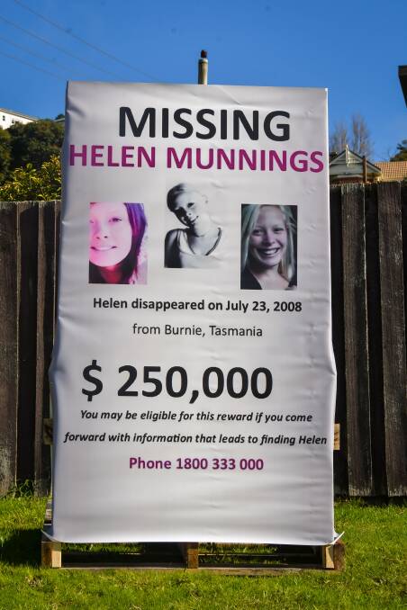 Signs went up in Burnie in 2019 following the increase of the reward for information leading to a conviction in the death of Helen Munnings to $250,000. 