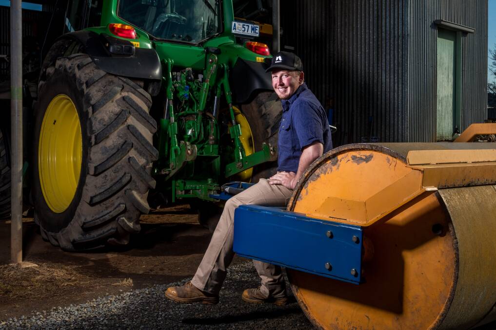 Innovation: Nicholas Eyles is nominated for the 2020 Tasmanian Community Achievement Award, alongside Fork It Farm pig farmer Daniel Croker and creator Sarah Hirst, who assisted Agfest in the Cloud. Picture: Phil Biggs