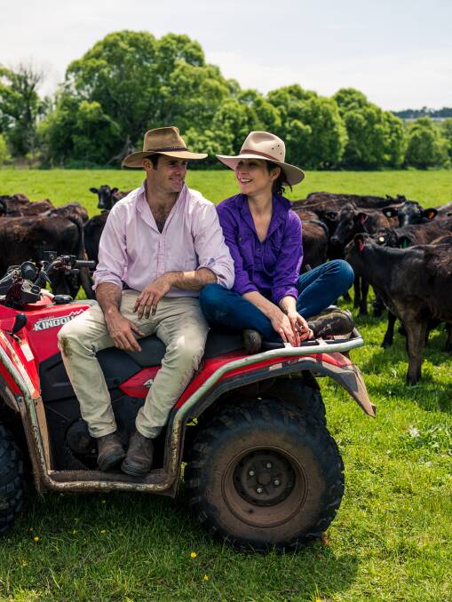 Future farming: Tasmanian Agricultural Company farmers Sam and Stephanie Trethewey have adopted a range of regenerative farming practices with AgriProve to build soil carbon and contribute to the Emissions Reduction Fund. Picture: Supplied