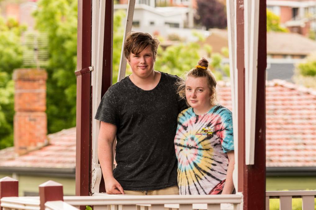 Caitlyn Kearnes and Zachary Hamilton were caught up in a rent scam on Facebook when searching for a property last year. Picture: Phil Biggs