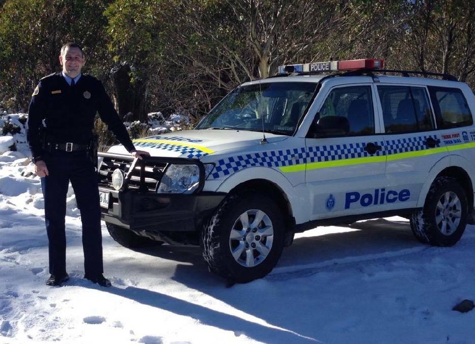 Sam Lloyd, who now works for DPIPWE, became trapped in rising floodwaters in his police four wheel drive on the morning Mr Watson died. Picture: Supplied