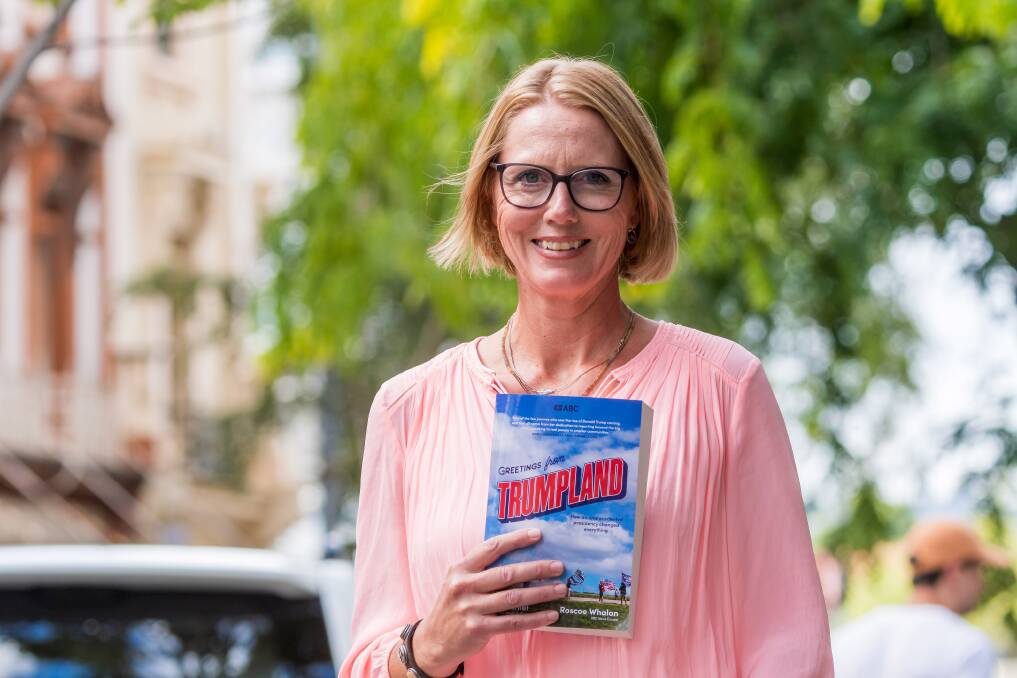 LAUNCH DAY: Former ABC foreign correspondent, Tasmanian Zoe Daniel, with her new book, Greetings from Trumpland. Picture: Phillip Biggs