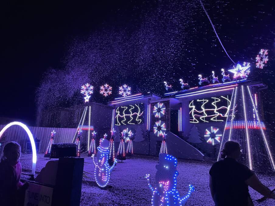 'tis the season: Max Jago's display includes a snow machine for ambience. Picture: Supplied/Max Jago