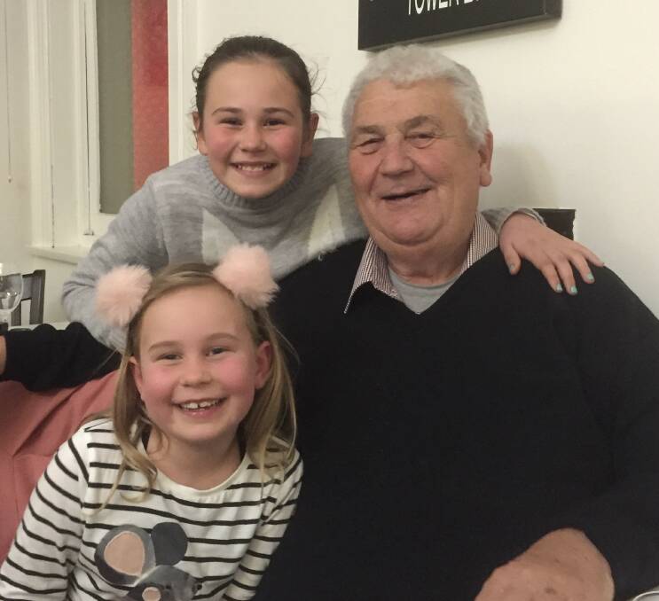 SAD FAREWELL: Rex Sainty with granddaughters Molly and Emily. Picture: Supplied
