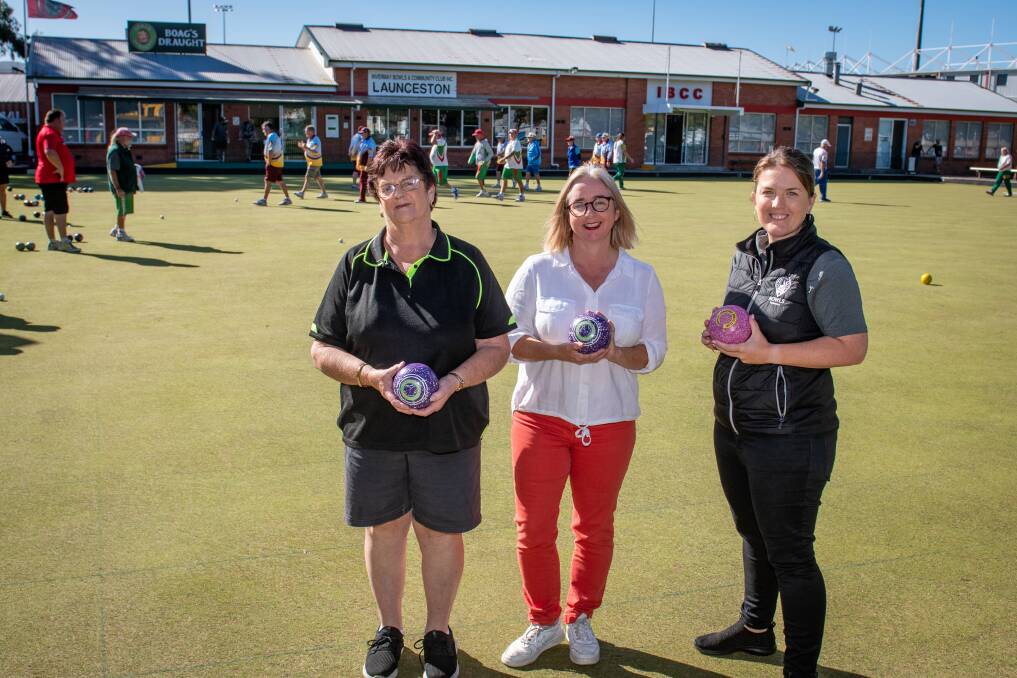 INCLUSIVITY PROMISE: Invermay Bowls Club President Jenny Jones, deputy Labor leader Michelle O'Byrne and Bowls Tasmania chief executive Rebecca Van Asch. Picture: Paul Scambler