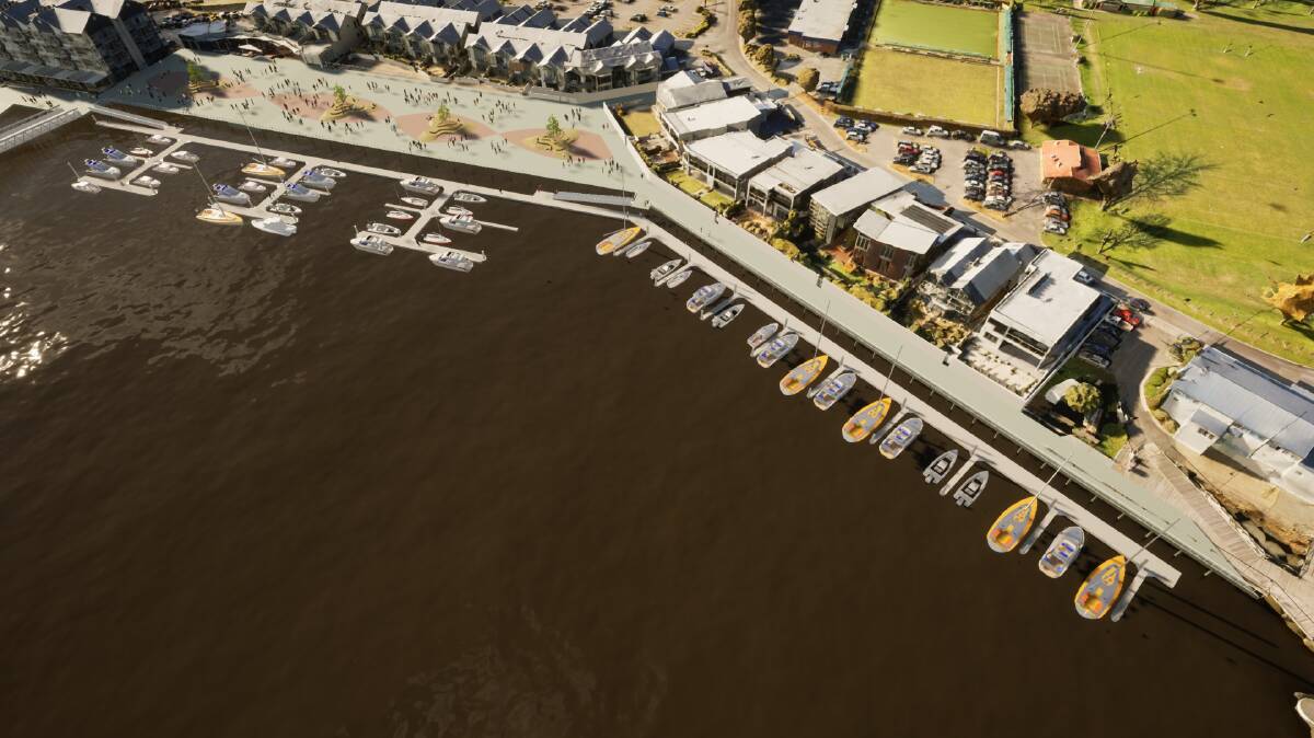 OVERVIEW: What the marina will look like under developer Errol Stewart's new proposal - with the extension of the berths and the large promenade. Pictures: Supplied