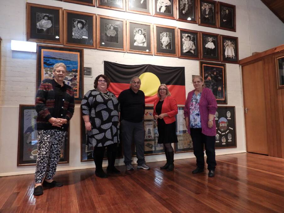 COMMITMENT: Michelle O'Byrne and Jennifer Houston with members of the Aboriginal Elders Council of Tasmania. Picture: Supplied