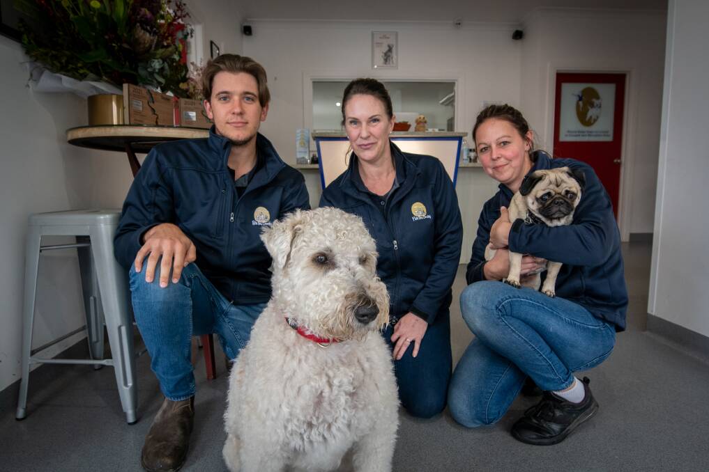WINNING TEAM: James Parker, Keri Thurley and Kate Dabner of Pets Now Boarding with Ned and Xena .Picture: Paul Scambler