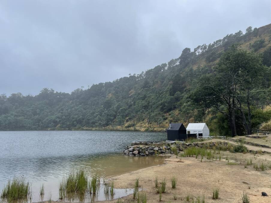 PICTURESQUE SCENERY: The Floating Sauna at Lake Derby, owned by Nigel Reeves, has helped attract a new visitor market. Pictures: Ebony Abblitt