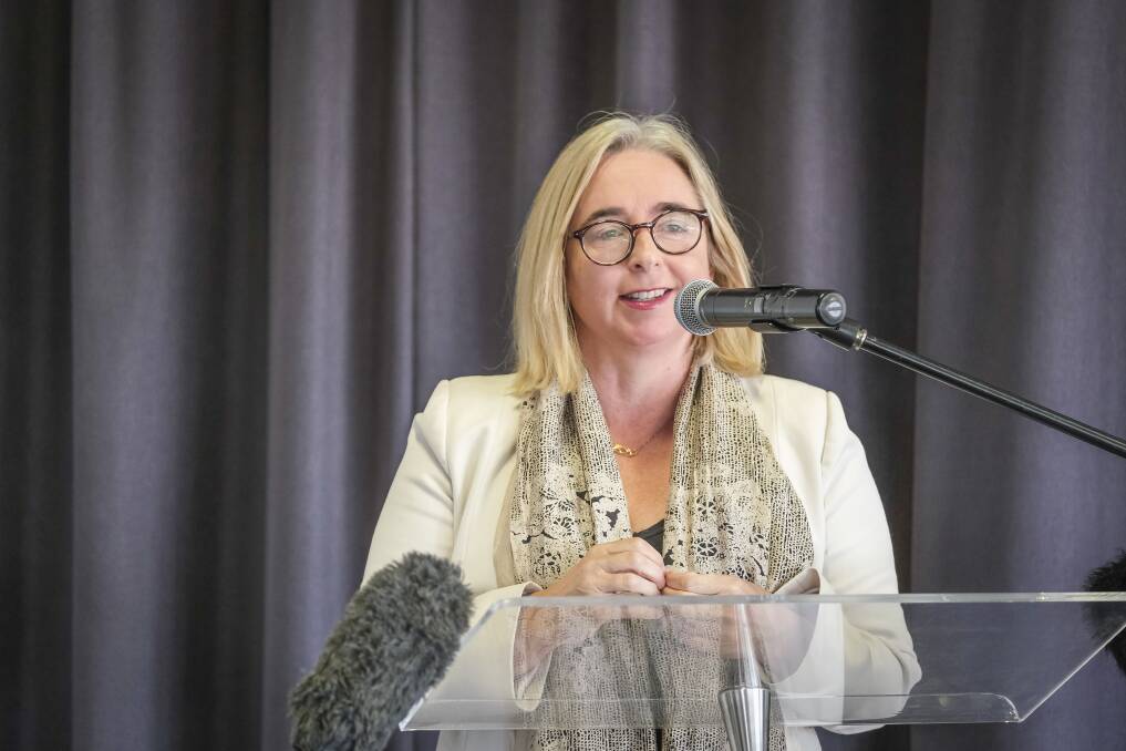 RARING TO GO: Labor Bass MHA Michelle O'Byrne speaking at Friday's poll declaration, saying she looks forward to the challenges ahead. Picture: Craig George