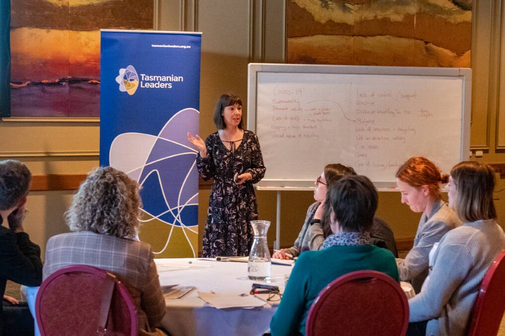 CRASH COURSE: Angela Driver presents at the i-Lead workshop on Thursday. Picture: Paul Scambler