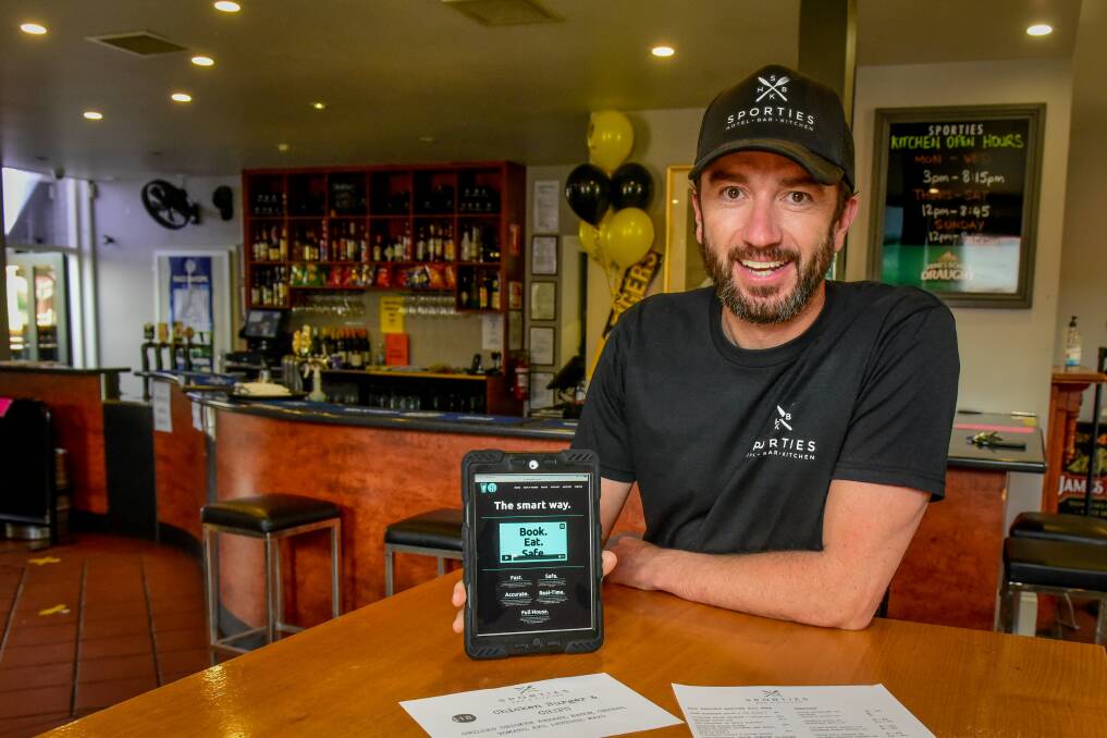 READY FOR LAUNCH: Sporties Hotel owner Nick Daking is one of many business owners registered to use the app, which launches November 4. Picture: Paul Scambler