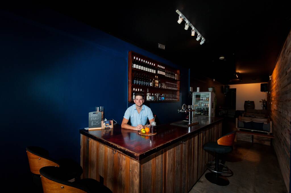 New digs: The Barrel Collective owner Michael Bernhagen shows off the small space, offering a boutique bar experience in Brisbane Street. Pictures: Phillip Biggs