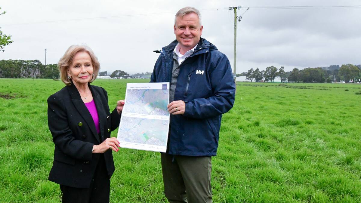 Launch site: West Tamar Mayor Christina Holmdahl and Education Minister Jeremy Rockliff. Picture: Neil Richardson