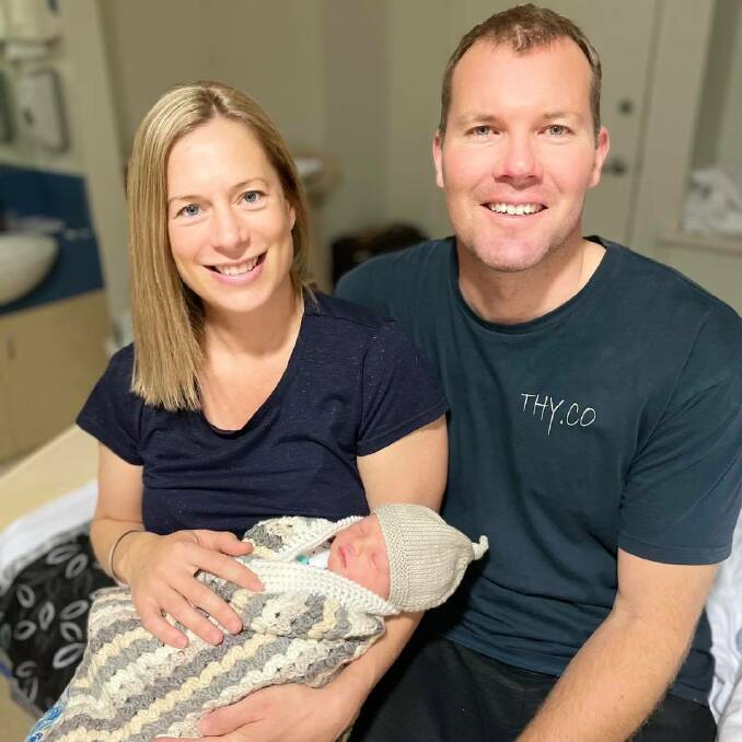 NEW ADDITION: Rebecca White and husband Rodney Dann with new baby Hudson. Picture: Facebook.