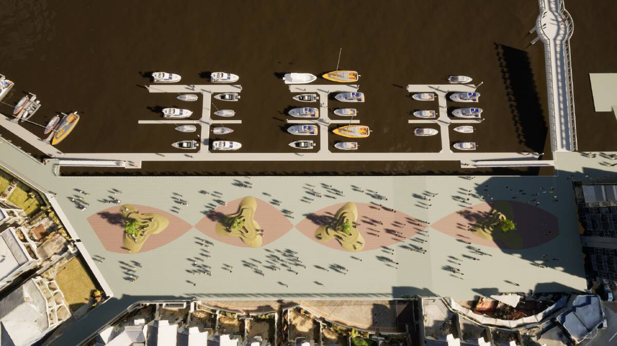 A birds eye view of what the marina and promenade would look like in the new proposal.