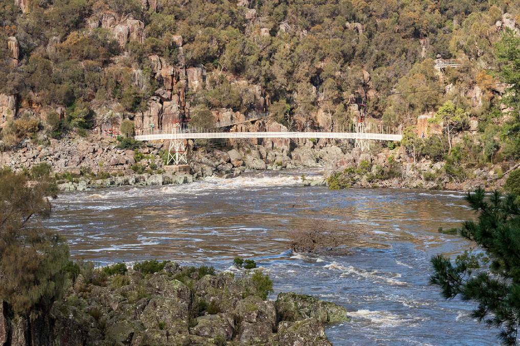 A flooded Cataract Gorge. Picture: Paul Scambler