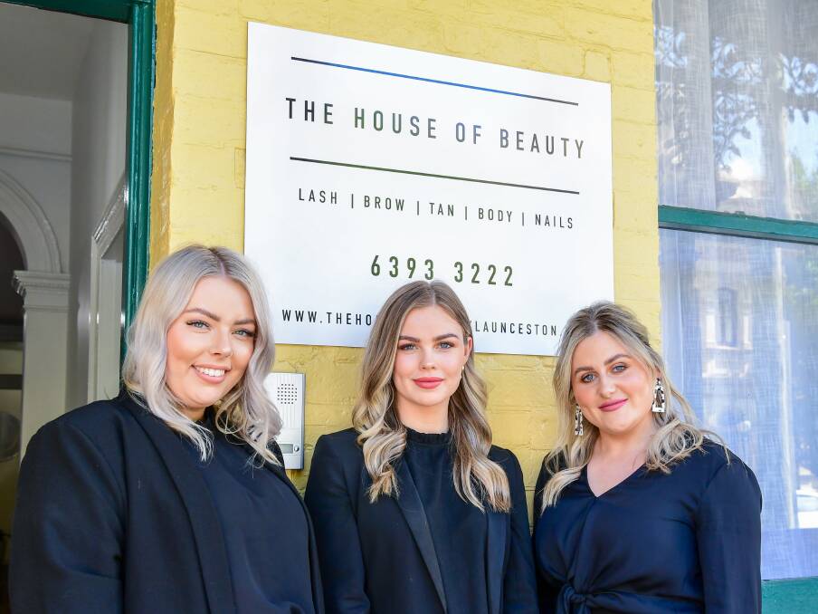 Pandemic positivity: The House of Beauty staff Ashden Smith, Hannah Russell and owner Angela Hancock. Picture: Neil Richardson