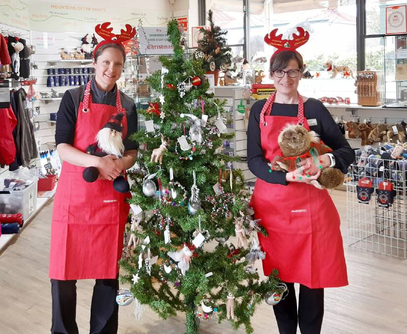 Christmas cheer: Janine Holloway and Jade Austen ready for the holiday rush. Picture: Supplied