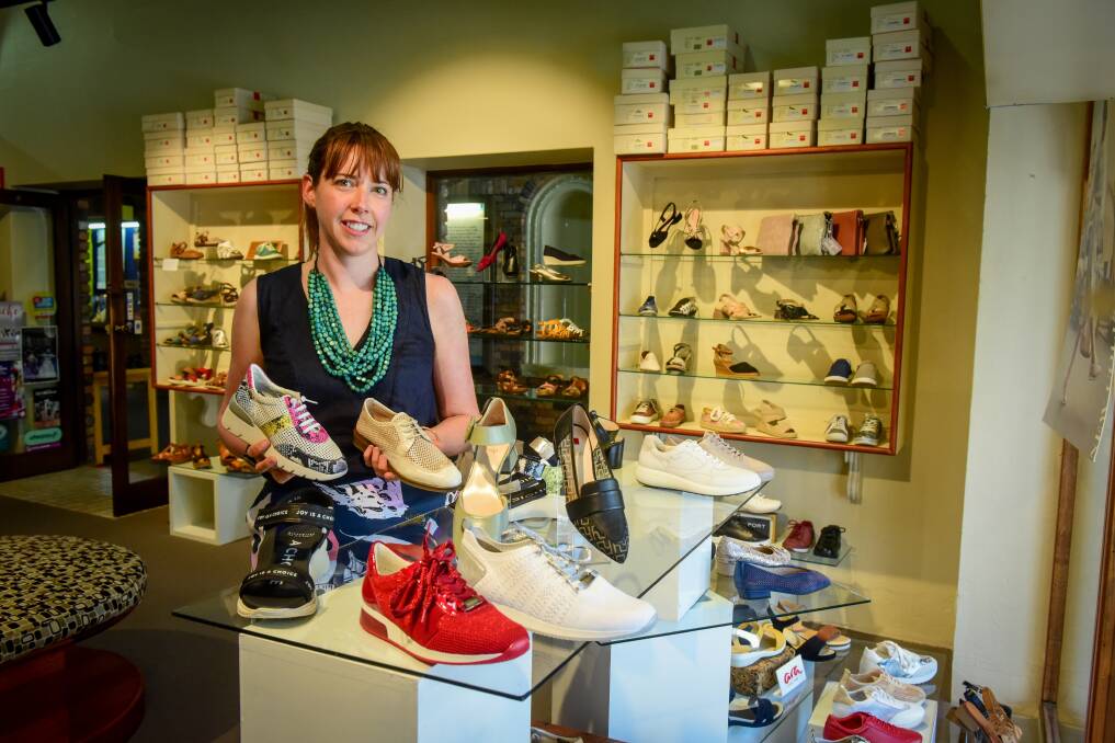 Top picks: Dianna Sheehan with some of the House of Shoes sale items. Picture: Paul Scambler