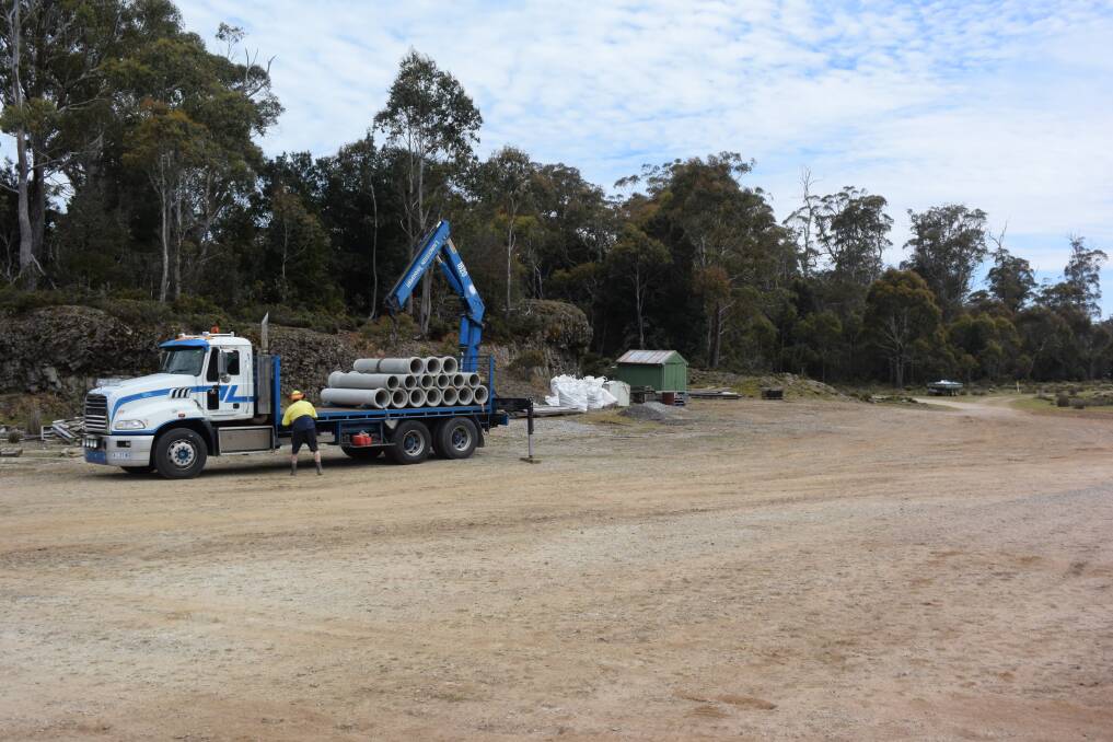 In action: Construction has started at the site of the Cradle Mountain infrastructure development. 
Picture: Imogen Elliott