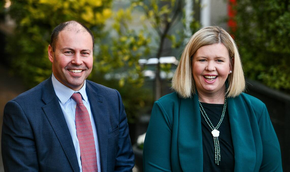 Josh Frydenberg and Bass Liberal MHR Bridget Archer after the Launceston Chamber of Commerce breakfast at Cataract on Paterson on Tuesday morning. Picture: Scott Gelston