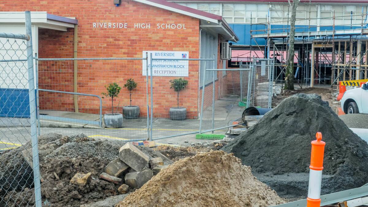 The $12.95 million works at Riverside High School will include new classrooms for grade 7 and 8 students, a new administration space and more. Picture: Neil Richardson 
