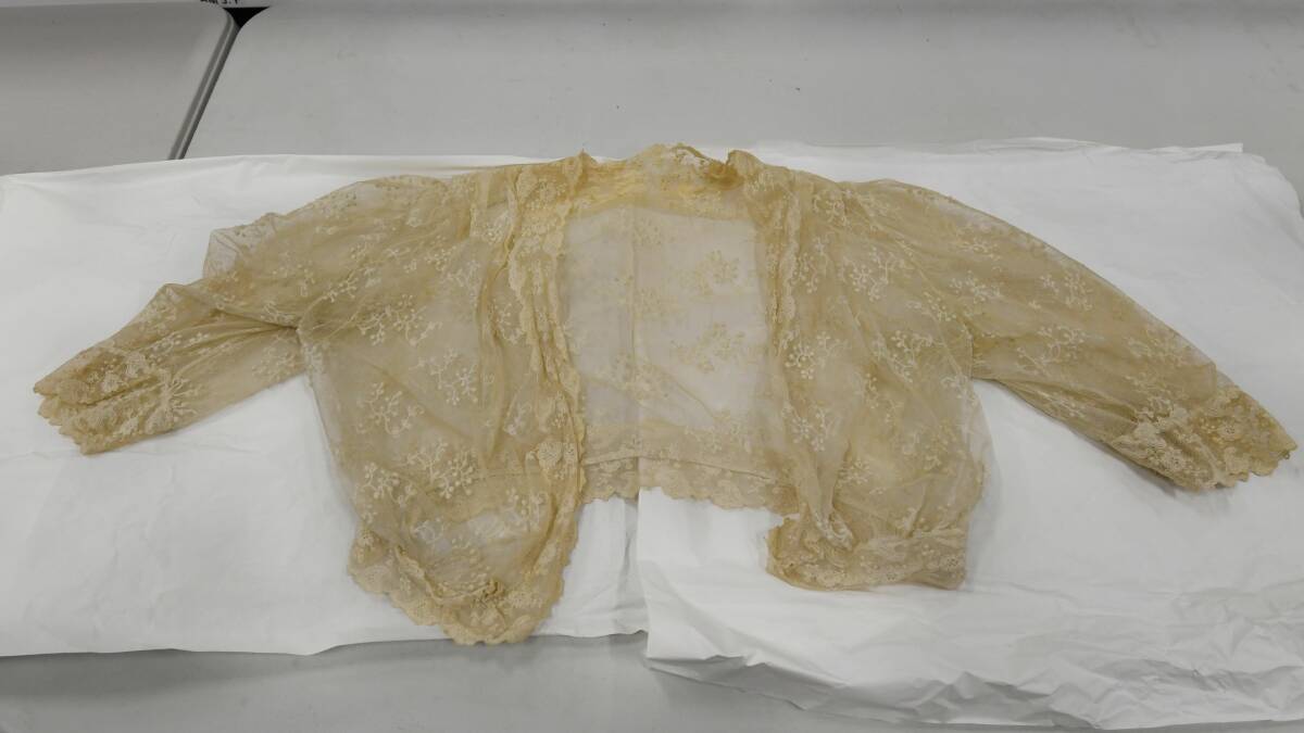 A lace bolero that belonged to Tom Roberts' first wife Lillie. Picture: Neil Richardson