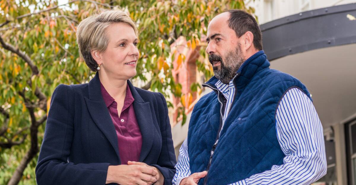 Federal Deputy Labor leader Tanya Plibersek and Bass Labor MHR Ross Hart on the campaign trail in Launceston. Picture: Phillip Biggs