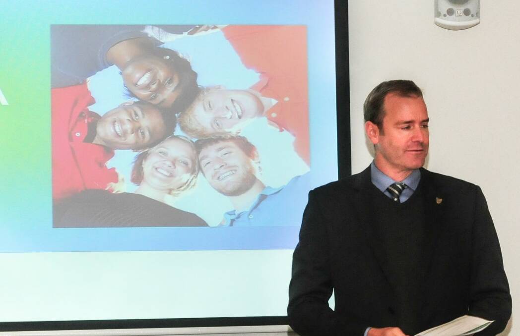 Health Minister Michael Ferguson at a community information session in Launceston on Monday regarding the new Healthy Tasmania Fund grants. Picture: Neil Richardson