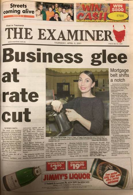 The front page of the April 5, 2001 edition of The Examiner.