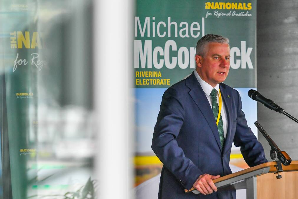Infrastructure, Transport and Regional Development Minister Michael McCormack. Picture: Scott Gelston