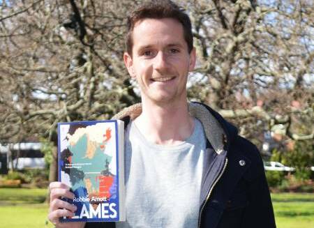 Tasmanian author Robbie Arnott with his debut novel 'Flames', which has been longlisted for the prestigious Miles Franklin Literary Award