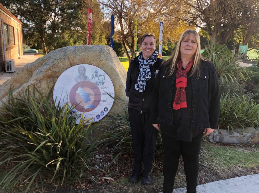 Toni Woods and Maxine Roughley of the Flinders Island Aboriginal Association. Picture: Rob Inglis