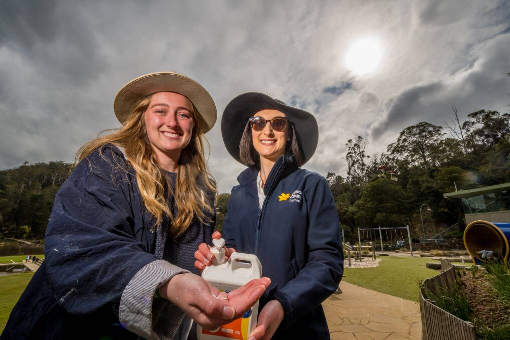 SPREADING THE MESSAGE::Launceston resident Kate von Stieglitz, pictured with Cancer Council Tasmania's Ella French at Cataract Gorge, says she learnt the hard way that everyone is vulnerable to skin cancer. Picture: Phillip Biggs