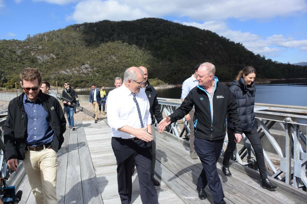 Prime Minister Scott Morrison on Tasmania's West Coast last year.