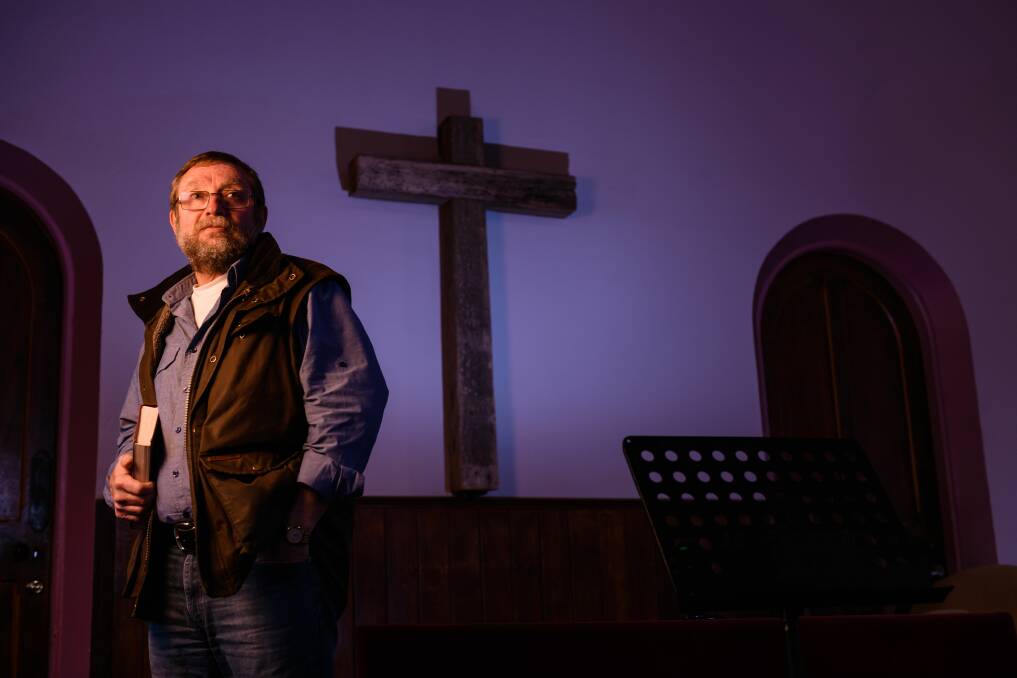 REFLECTING: Pastor Michael Rowles at the Deloraine Baptist Church. Picture: Scott Gelston