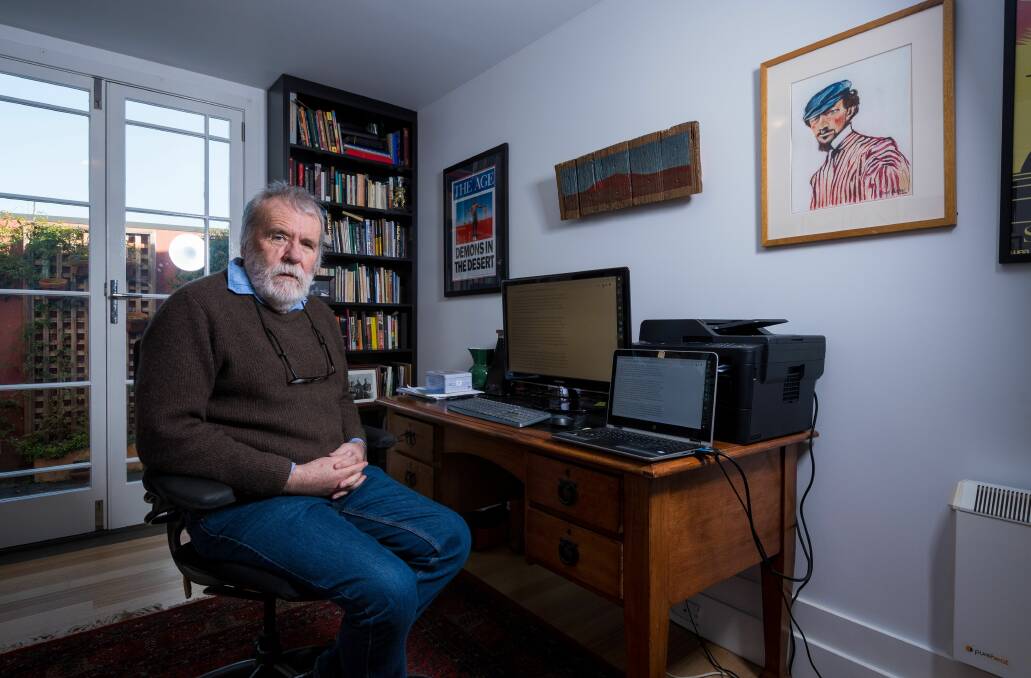 Flanagan in his study. Picture: Phillip Biggs