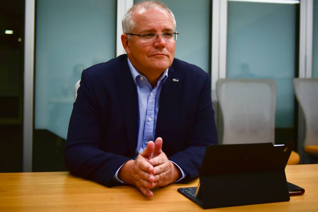 TALKING SHOP: Mr Morrison said the Liberal candidates preselected in Tasmania for the federal election were 'a great crew'. Picture: Neil Richardson