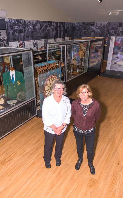 Experts: Curator and conservator Libby Prescott with graphic designer Marianne Hawke who completed the Axemans Hall of Fame upgrade. Picture: Simon Sturzaker,