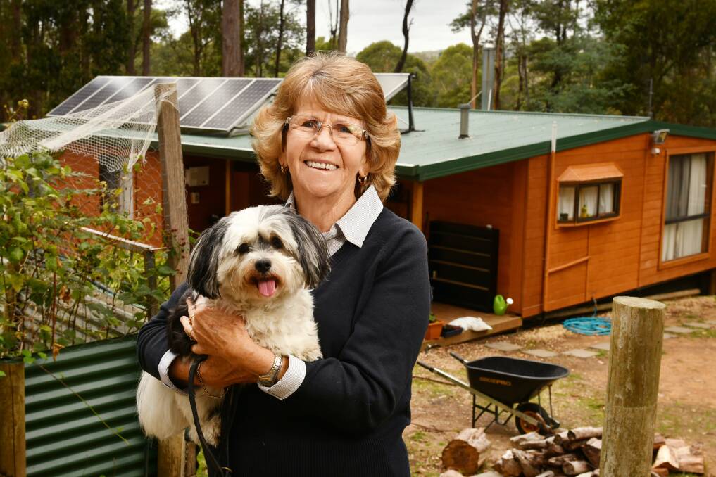 Hannah's House: Rita Lynd with her dog Maggie at the Spreyton property to become a dog sanctuary for orphaned pets. Picture: Brodie Weeding