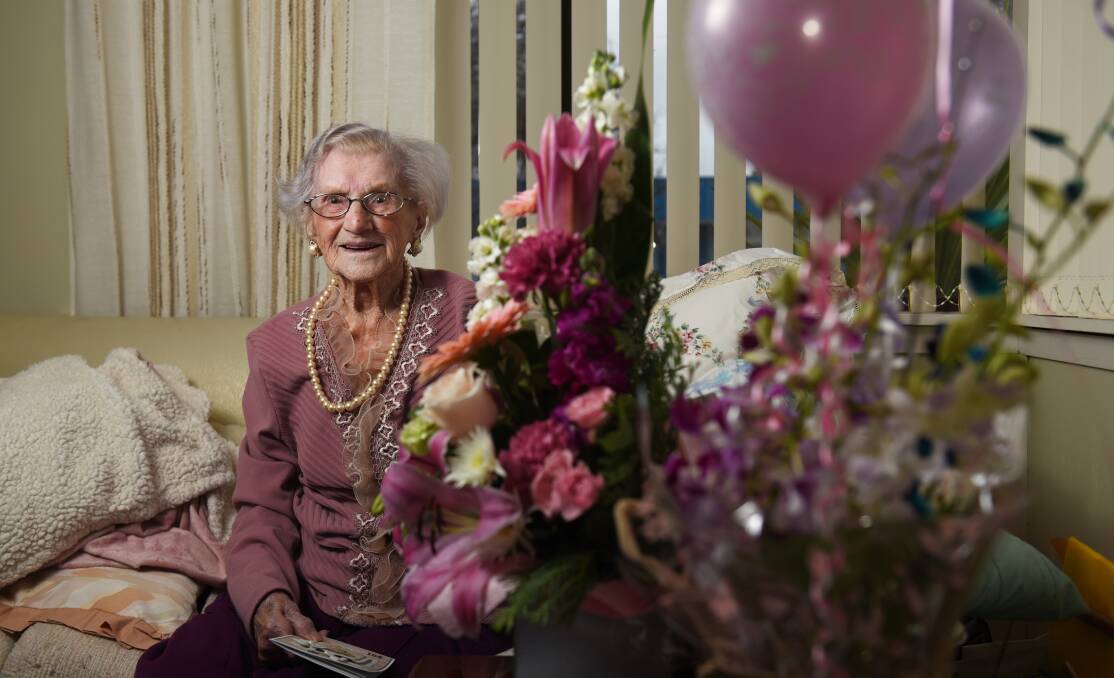 Happy Birthday: Mayfield's Chloe Duncan celebrated her 105th birthday on Friday surrounded by family and friends. Picture: Scott Gelston. 