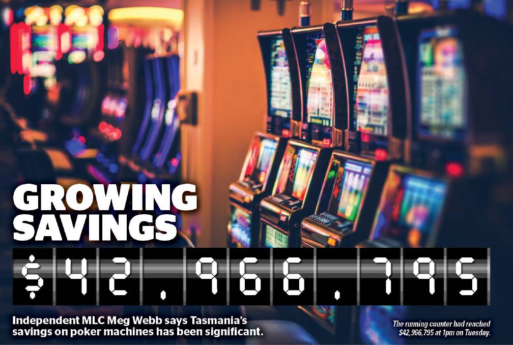 Mounting: MLC Meg Webb has been running a progressive tally of the estimated savings with poker machine venues closed.