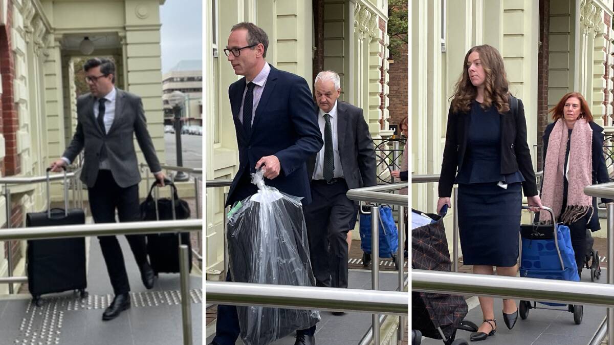 Pictured: Defence counsel Patrick O'Halloran; Crown prosecutors Jack Shapiro and Director of Public Prosecutions Daryl Coates SC, and prosecutor Emily Brett. Pictures by Nicholas Clark
