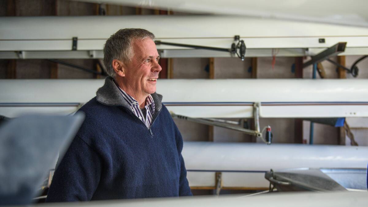 DEVELOPMENT: Tamar Rowing Club president Alan Weeding in the clubhouse that was inundated during last year's floods. Picture: Scott Gelston. 