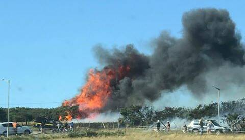 Tasmanian Fire Service crews at the scene of a vegetation fire in George Town. Picture: Supplied
