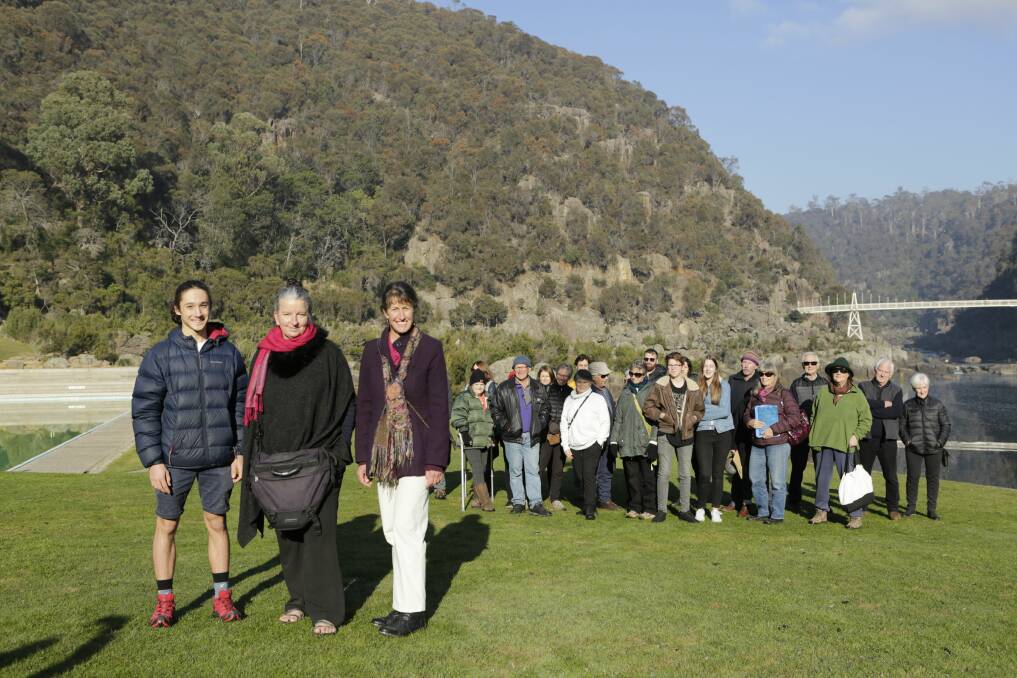 DETAILS NEEDED: Oscar Purtell with Hands Off Our Gorge committee member Hayley Tristram, president Anna Povey and other concerned residents. Picture: Matt Dennien