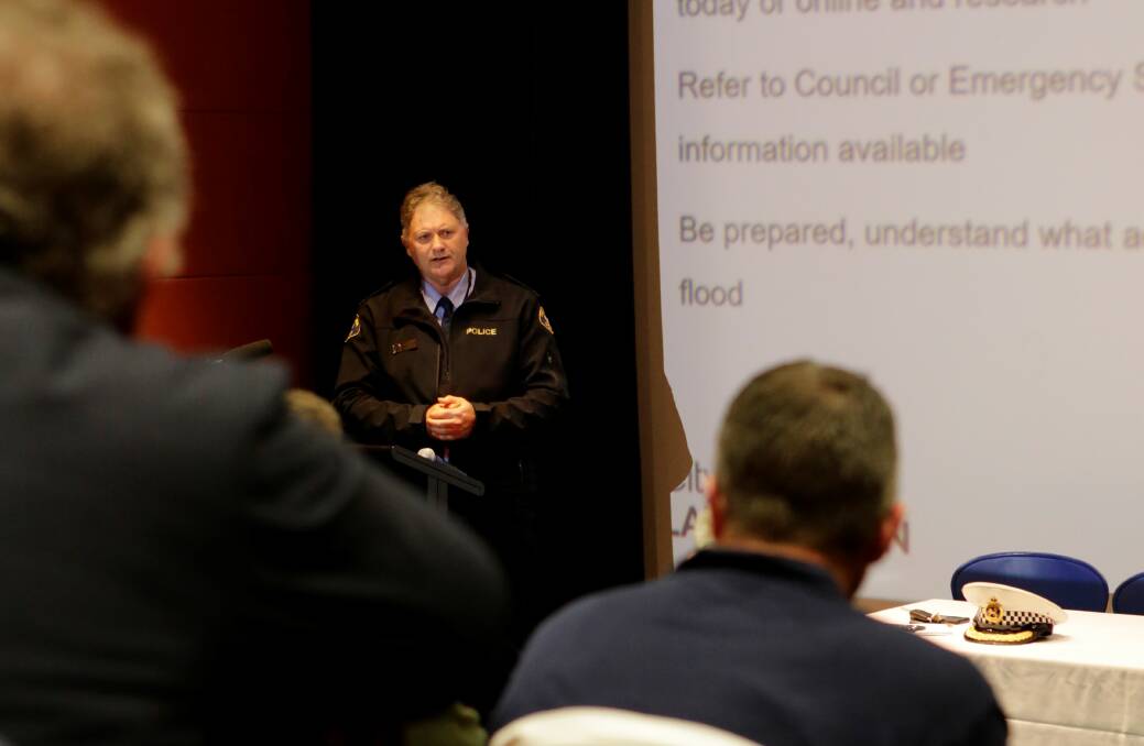 PLANNING: Tasmania Police Northern Commander Brett Smith speaks about flood response and preparation at the Resilient Cities Symposium. Picture: Matt Dennien